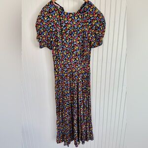 Maggy London Vintage Floral Dress Size 6 with Puff Sleeves